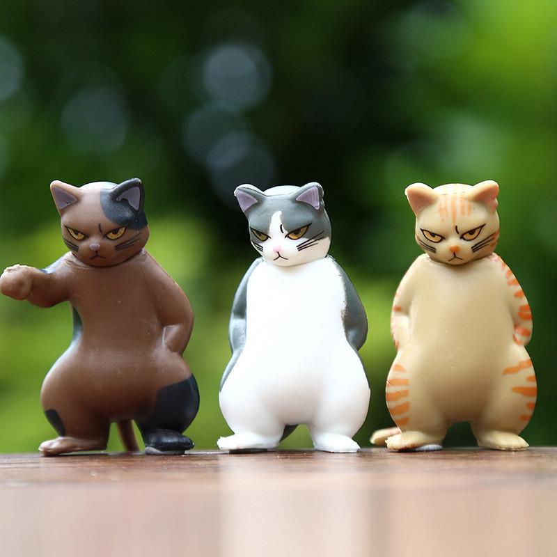 Action Cat Social Figure Cartoon Model Toy Decoration Doll Kid Ornament Gifts
