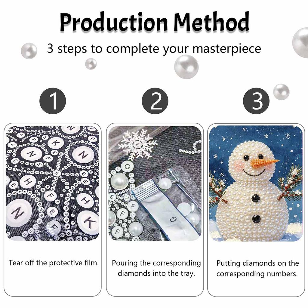 Weihnachts-Schneemann Perlenmalerei Kunst Malset Handgemachtes DIY Heimdekoration Malerei