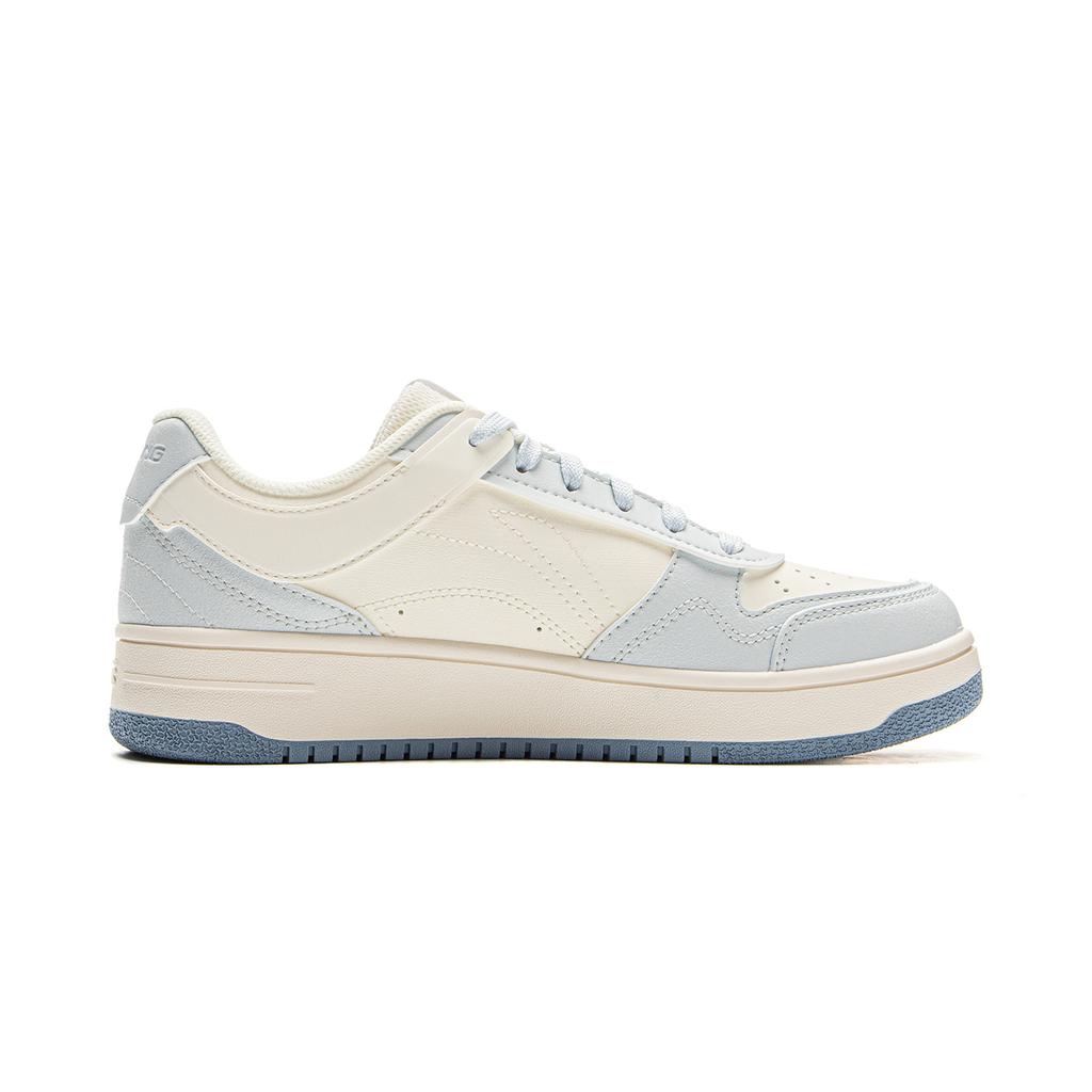 New LiNing Tianji Slip Resistant Cushioning Abrasion Resistant Lightweight Low Top Skateboard Shoes Women's White Blue AGCV090-1