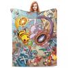 Cute Manga Knitted Blankets Pokemoned Wool Throw Blankets Summer Air Conditioning Personalised Soft Warm Bedsprea