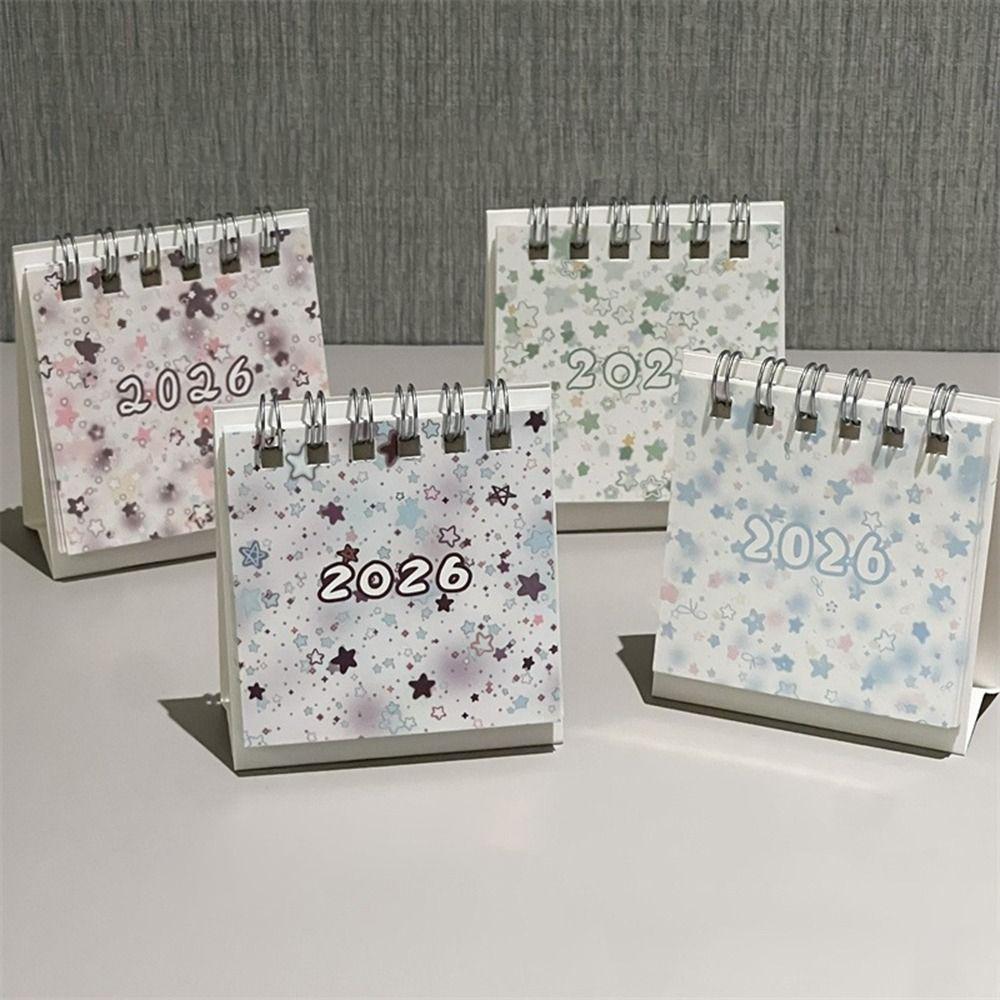 Mini 2026 Desk Calendar Stars Standing Calendar Cute Daily Planner  Office School Supplies