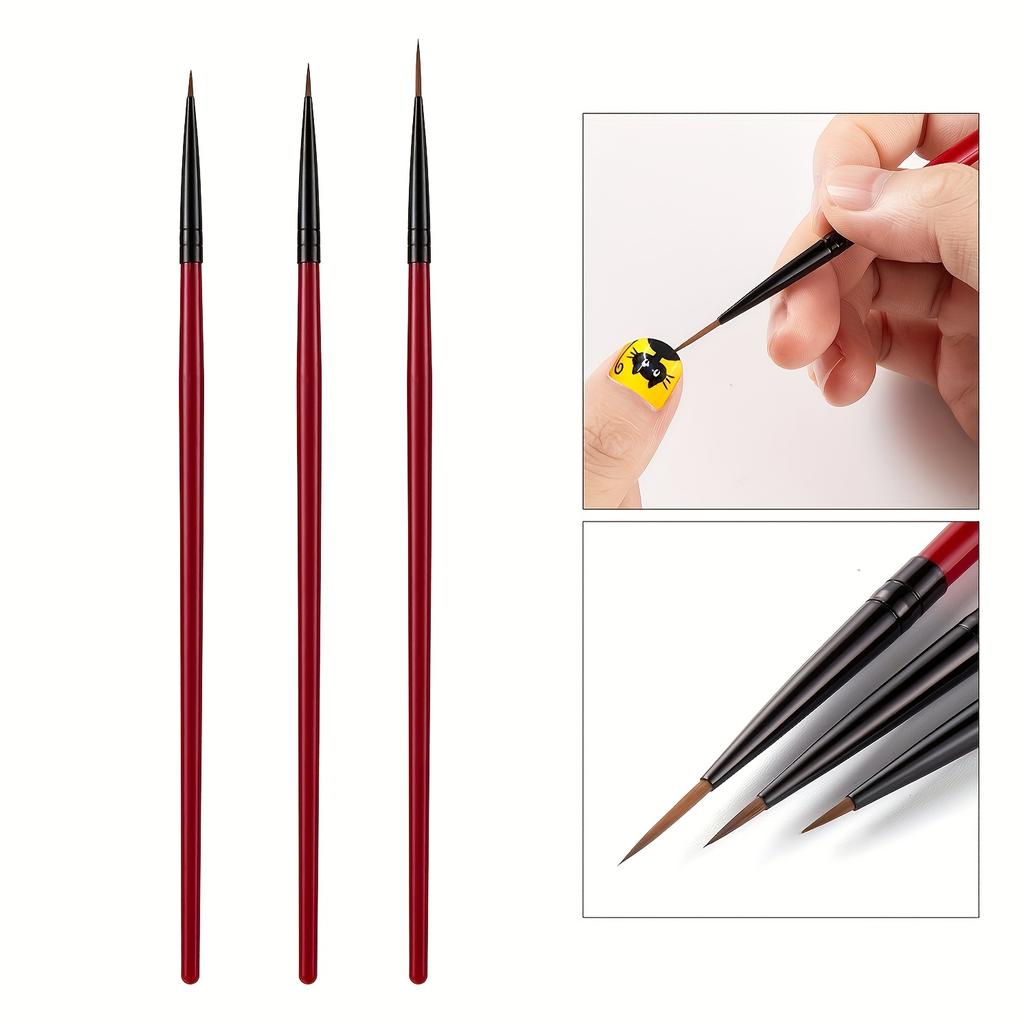 Set de Pinceles Liner para Uñas - Bolígrafos de Dibujo de Detalle Fino para Uñas Acrílicas - Herramientas sin Olor para Pintura y Diseño de Rayas para Manicura DIY de Calidad de Salón