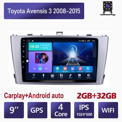 Android 2 Din Car Multimedia Player For Toyota Avensis 3 2008-2015 Head Unit Stereo Carplay GPS Navigation BT WIFI 2+32GB