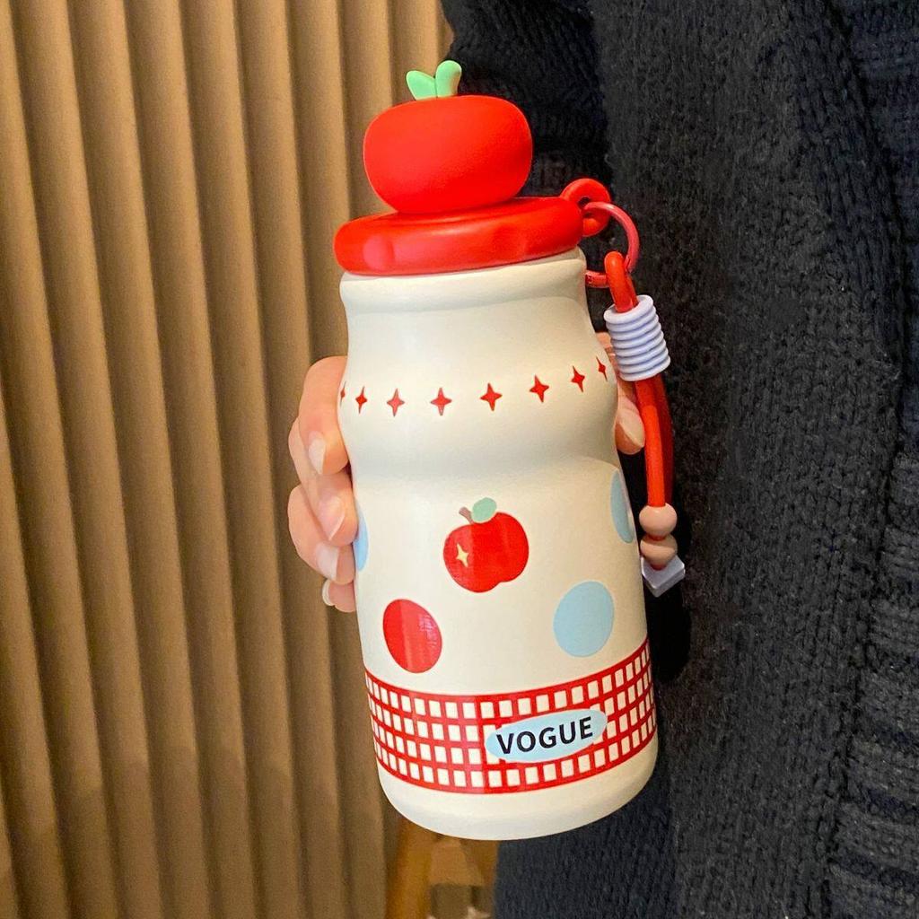 New red apple thermos cup for girls, high-value water cup, tea separation cup, tea cup
