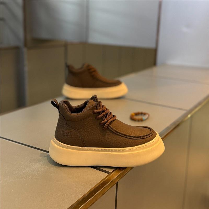 Autumn and winter new light luxury high-end ruffian handsome fried street shoes velvet warm cotton shoes casual shoes