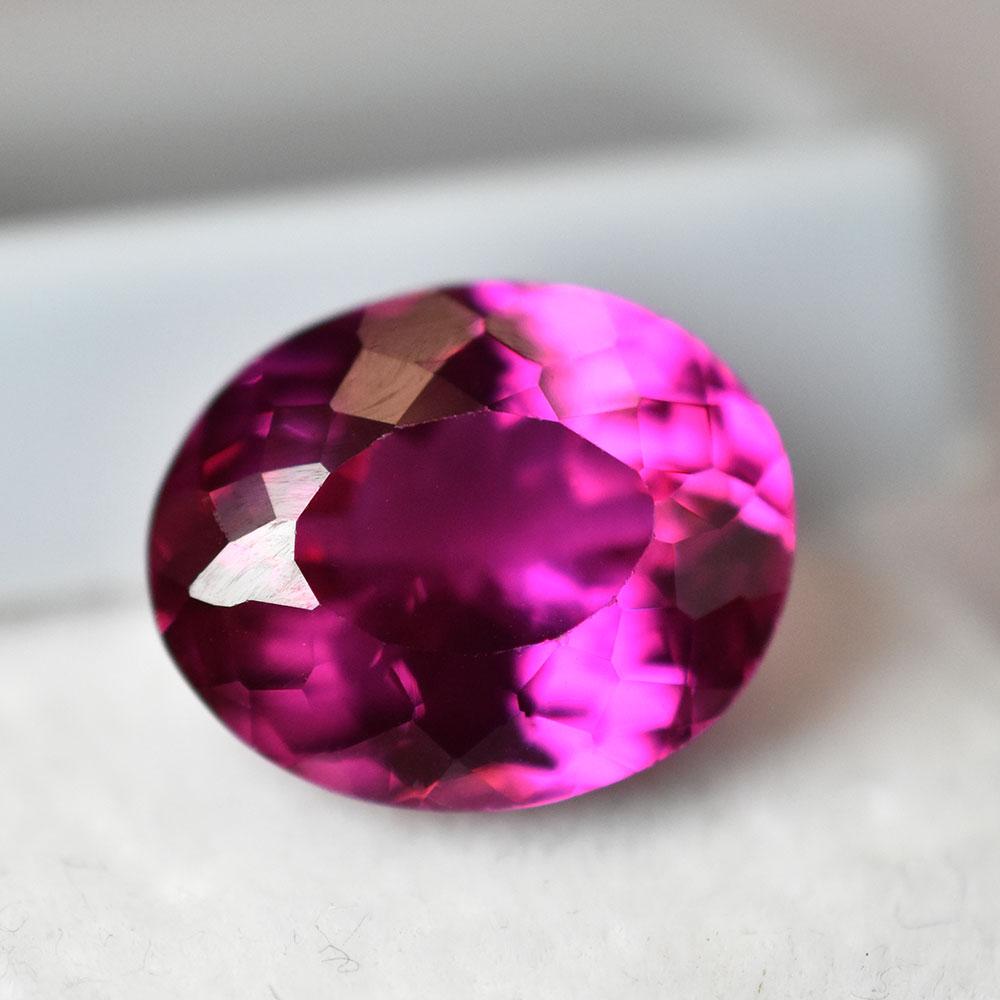 Natural Flawless Pink Ruby Certified 10.6 Ct Oval Cut Loose Gemstone For Gift