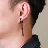 Vnox 1 Stuk Gotische Punk Hoepel Oorbellen voor Mannen Vrouwen, Zwart Roestvrij Staal Huggie Hoops Oor Sieraden, Kruis Geometrisch Hangend