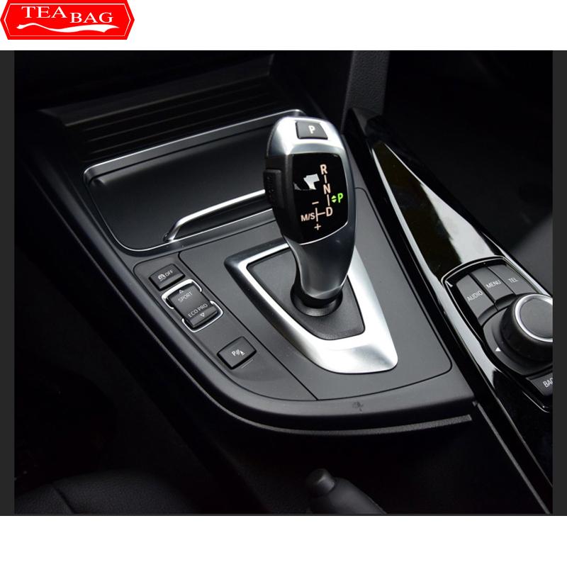 Carbon Fiber Pattern Car Stickers Gear Shift Panel Cover Interior Trim For BMW F30 F31 F32 F36 3 4 Series 2013-2019 LHD
