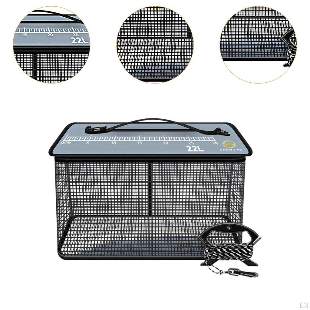 Fishing Basket Equipment Cast Net for Live Fish Top Zipper Cage