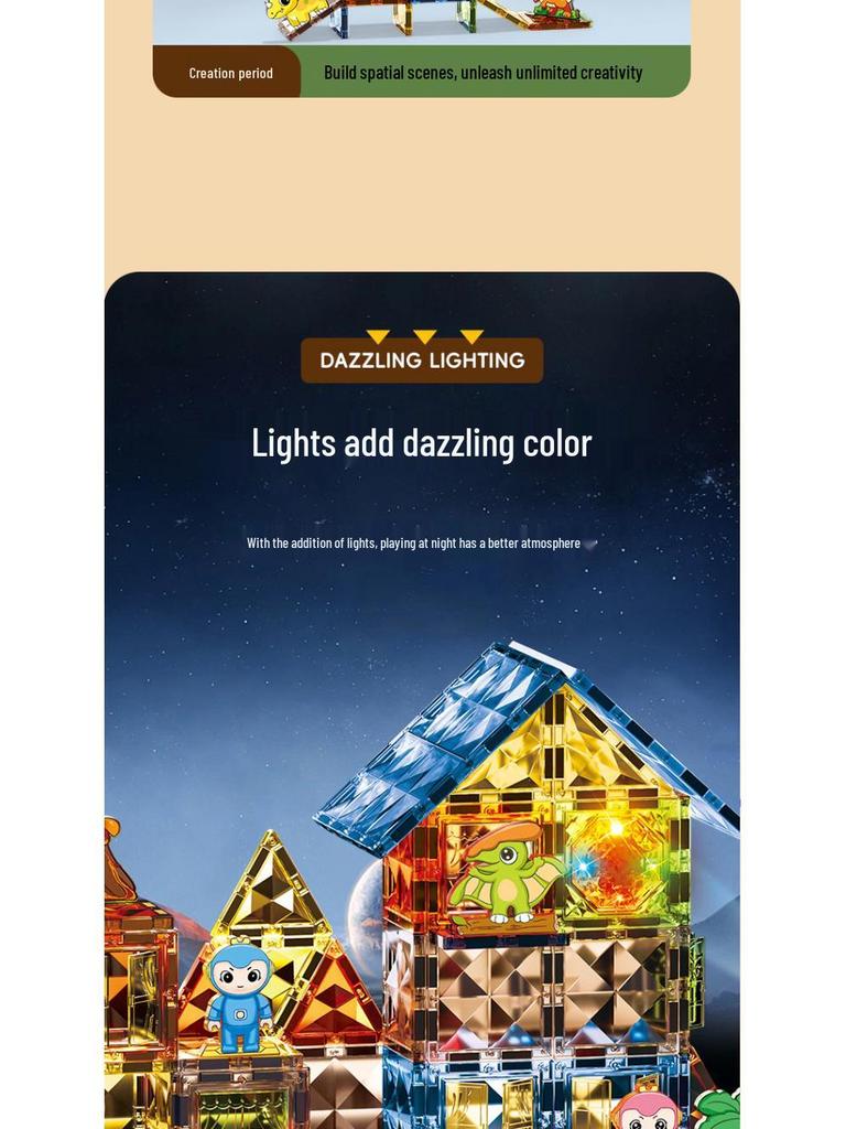 Jade Diamond Magnetic Tiles: Shape-Shifting, Stained Glass Educational Toys for Kids
