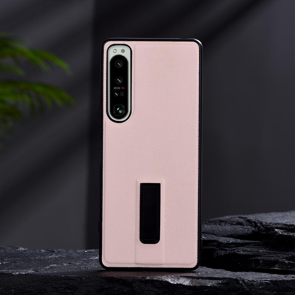 

Metal Kickstand Case for Sony Xperia 1 5 10 III 5 II 10 IV Plain PU Leather Shockproof Case Cover for Xperia 1 IV 5 IV XQ-CT54 For Xperia 1