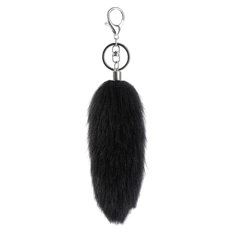 Stylish Artificial Animal Tail Keychain Soft Plush Key Ring Versatile Bag Decoration Youth Fashion Accessory for Purse