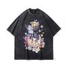 Harajuku Japanisch Y2K Spice Girls Anime Bedrucktes Gewaschenes Altes Kurzarm-T-Shirt Herren- Und Damen-Retro Guochao Marke T-Shirt