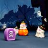 Mini Halloween Ornament Cartoon Pumpkin Ghost Broom Witch Figurine Micro Landscape Car Interior Home Desktop Decoration