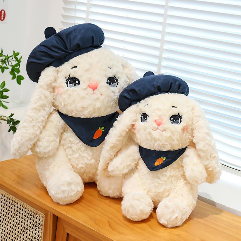 Beret Cute Cartoon Rabbit With Carrot Pattern Scarf Plush Toy Children For