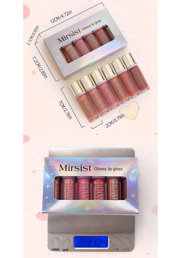 6-Piece Tinted Lip Oil Set: Moisturizing Gloss for Plump, Glossy Lips