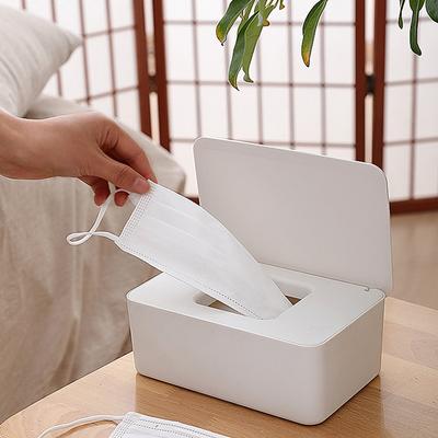 Disposable Mask Storage Box Dust-proof Flip Cover Mask Box Wet Tissue Case with Lid Portable for