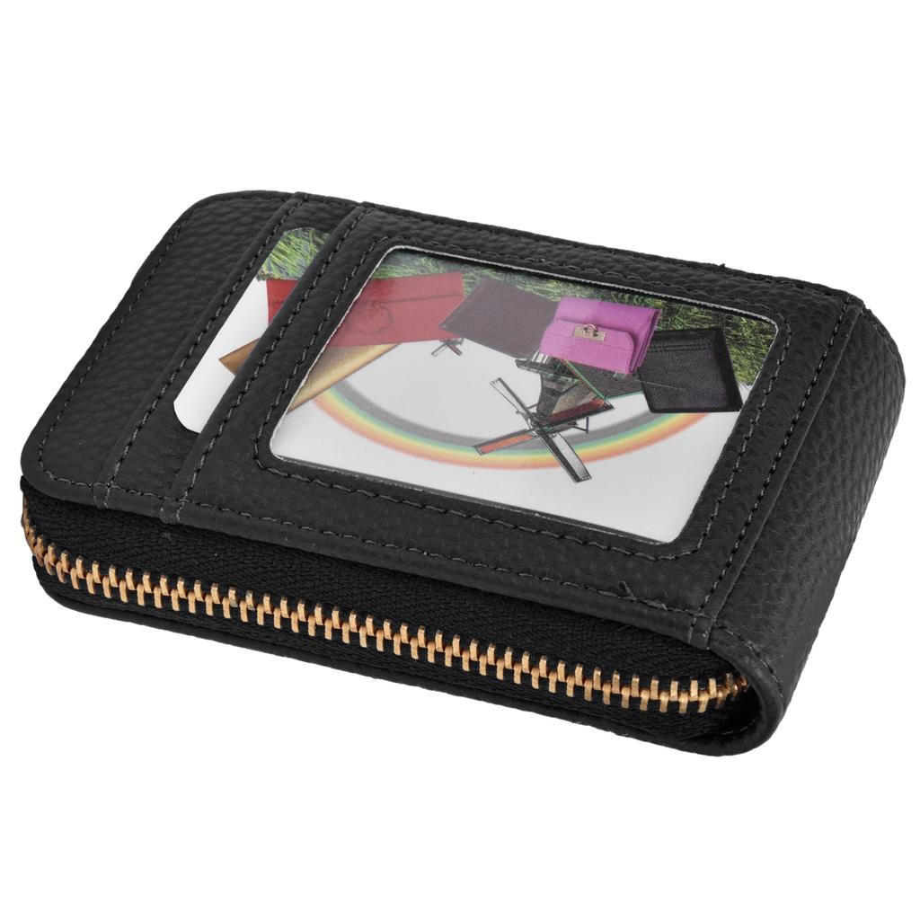 Credit Card Bag with Zipper Fashionable Mini Portable Antimagnetic ID Cards Holder Wallet