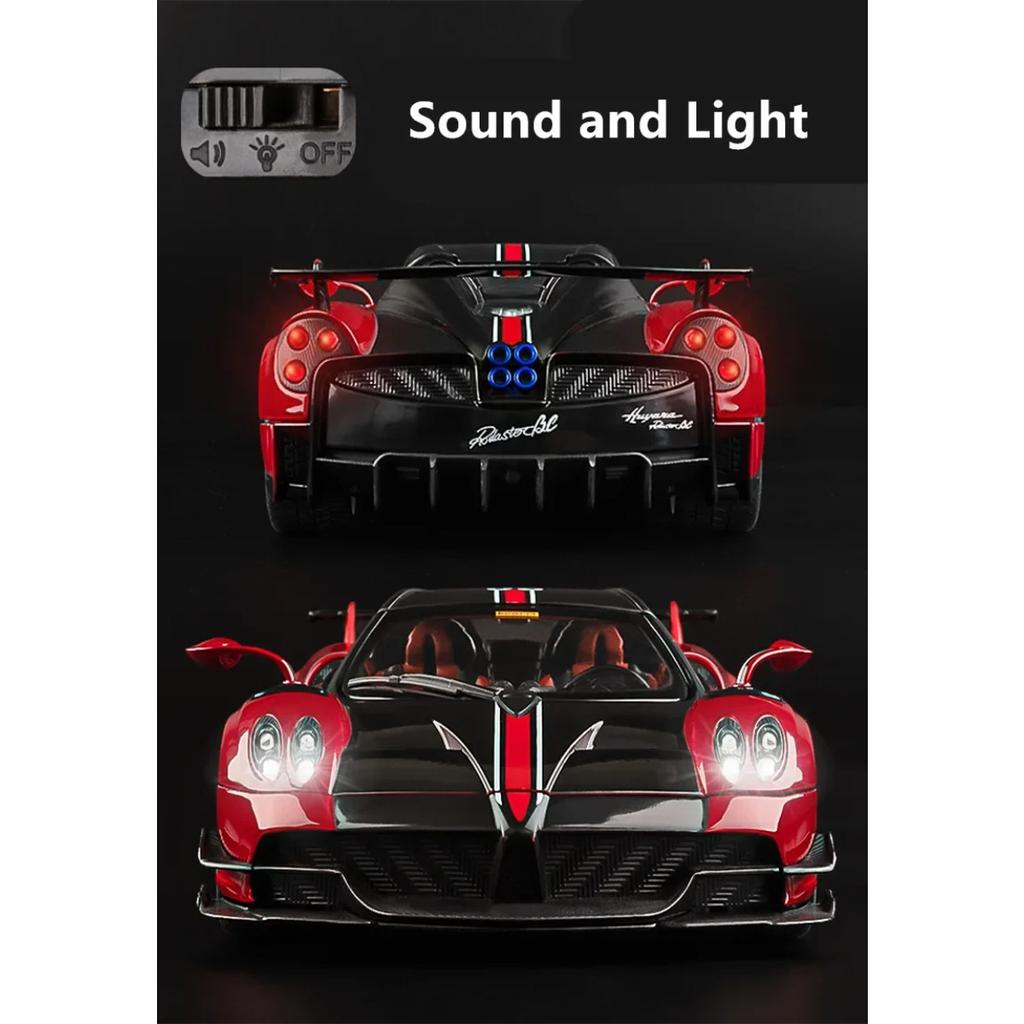 1/18 Pagani Huayra BC Alloy Sports Model Diecast Metal Racing Car Vehicles Model Collection Sound Light Simulation Kids Toy Gift