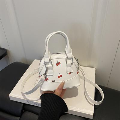 Stilvolle Kirsch-Mini-Handtasche für Teenager-Mädchen zum Pendeln, Einzel-Schultertasche, Unterarmtasche