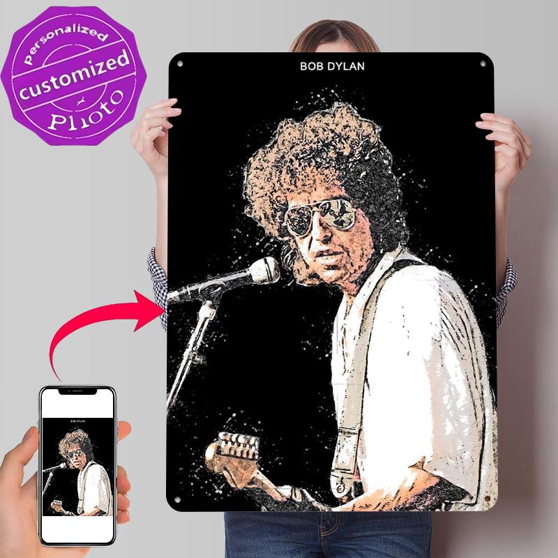 Poster Concerto Bob Dylan Metallo Stampato Retro Segni Personalizzati Appeso a Parete Regalo per Decorazione Casa Moderna Ornamenti Casa