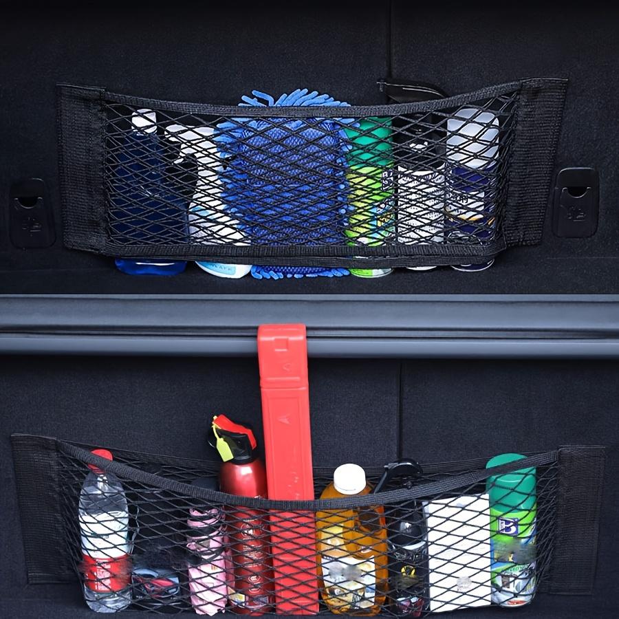 Universal Double-Layer Elastic Car Storage Net Bag (2pcs) for Ford Focus Mk3, VW Golf Mk4/Mk6, BMW R1200GS/F20, Peugeot 3008
