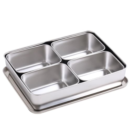 Seathestars Stainless Steel Condiment Containers, 4-Pack, Commercial-Grade Condiment Containers (4 Nakako Containers)