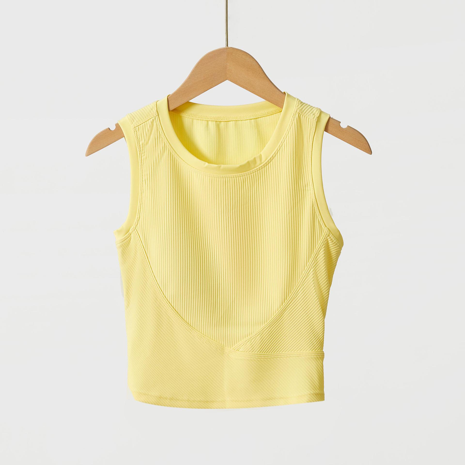 

Женский быстросохнущий жилет для йоги с нагрудными вкладышами - без рукавов, облегающий крой, идеально подходит для бега и фитнеса. Small