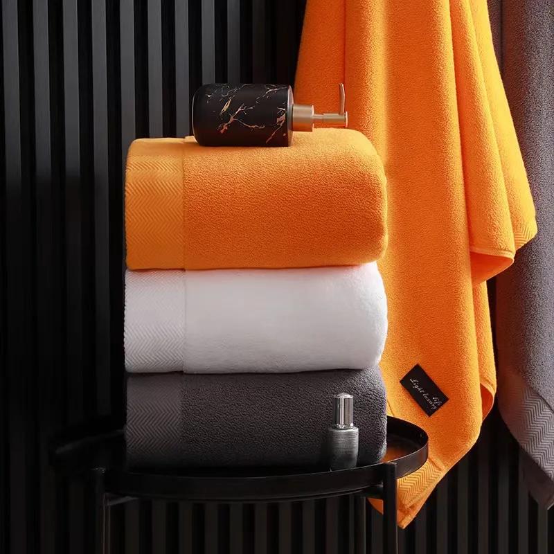 Inyahome 100% Cotton Shower Towels Bath Towel for Adults High Absorbent Home Hotel Pure Thick Towels Bathroom Bath Towel White