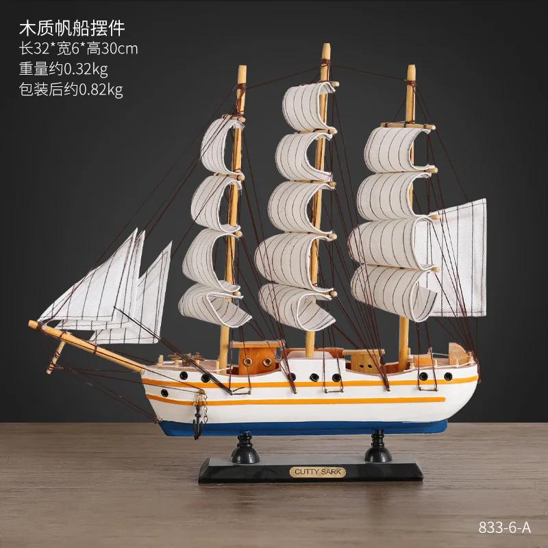 Creative Sailing Model Figurines Living Room TV Cabinet Wine Cabinet Office Table Miniatures Luxury High-end Decor Statua FYFM