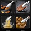 Stainless Steel Serving Tongs Non-Slip Ergonomic Food Tongs for BBQ Buffet Kitchen Rust-Resistant Dishwasher Safe Versatile Clips for Steak Bread Ice