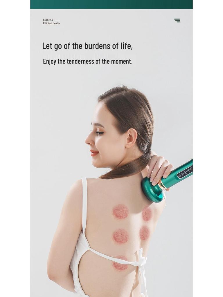 Smart Electric Guasha Cupping Device with Negative Pressure, Large Suction, and Bianstone Hot Compress