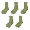 5 Pairs Crew Socks for Women Ribbed Knit Slouch Boot Socks Breathable Crochet Long Piles Socks for High School Girls