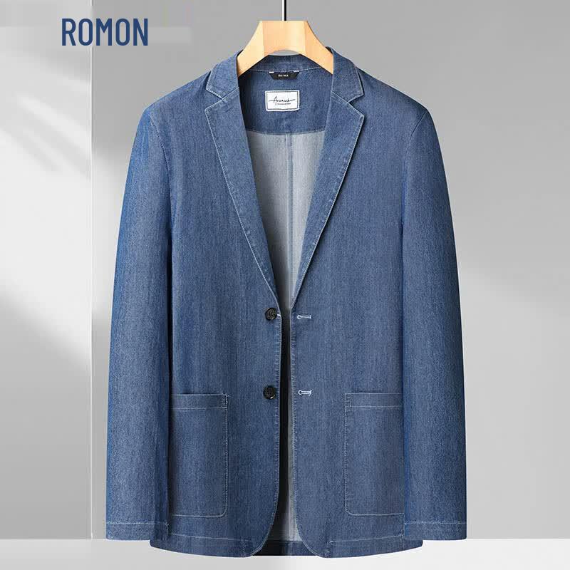 ROMON Men s Casual Denim Blazer 185