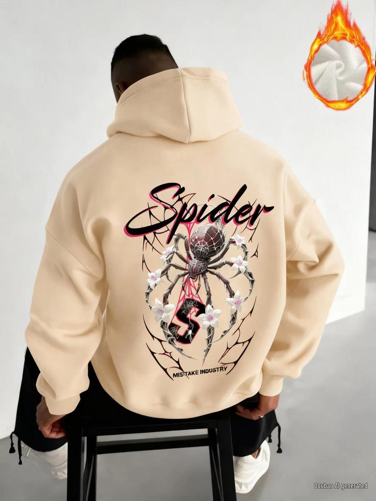2025 Men's Spiderweb Graphic Sport Pullover Hoodie Sweatshirt