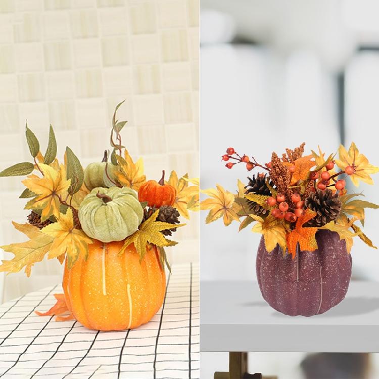 Fall Maple Leaf Pinecone Berry Set Decor Pumpkin Photography Table Centerpiece