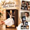 Creative Dress-Shaped Tissue Box with Flying Skirt Design, Decorative Skirt Tissue Holder for Living Room Desk, Girls Room Decor