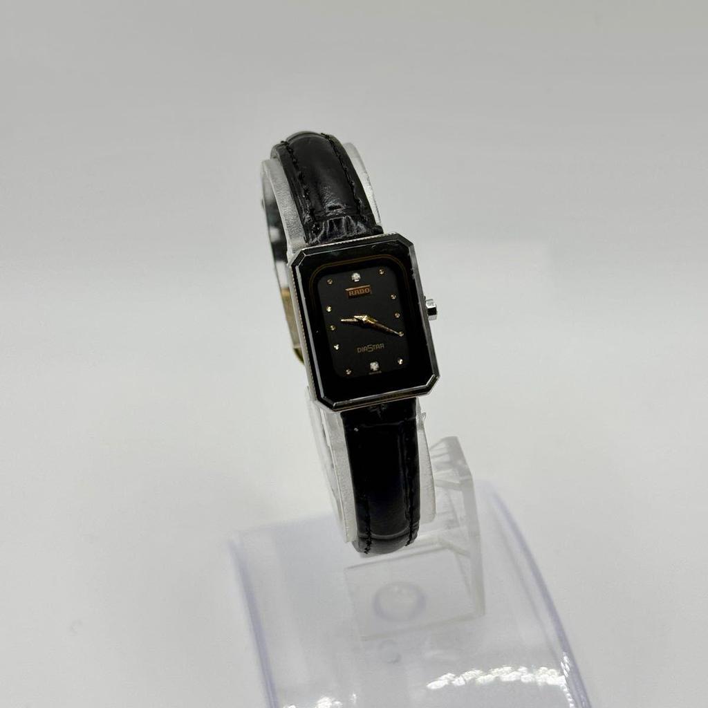 Used RADO Diastar 153.1016.3QZ black dial ladies watch