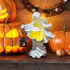LED Witch Lantern Ornament Halloween Faceless Ghost Sculpture Holding Lantern Vintage Resin Witch Statue for Yard Patio Lawn Decor