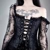 Corset Gothic Noir Dentelle Contrôle du Ventre