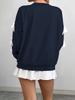 2025 Autumn Winter Women's Red Christmas Sweatshirt Sweet Style Round Neck Bowknot Pullover Top for Women