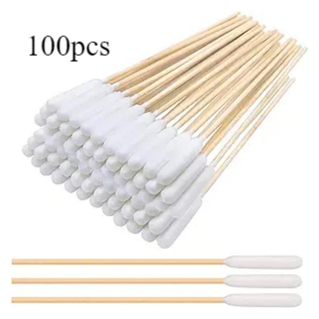 

eyxformula Профессиональные тампоны для чистки ушей у собак 12 см/4,72 дюйма, длинные бамбуковые палочки, с очень длинным ватным раствором для чистки ушей у собак 100pcs белый