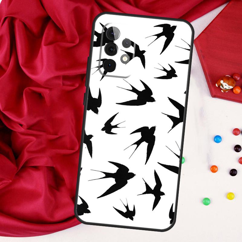 Swallow Collage Pattern For Samsung Galaxy A15 A55 A53 A33 A35 A22 A32 A52 A54 A34 A14 A56 A36 A26 A16 A05 A06 Case