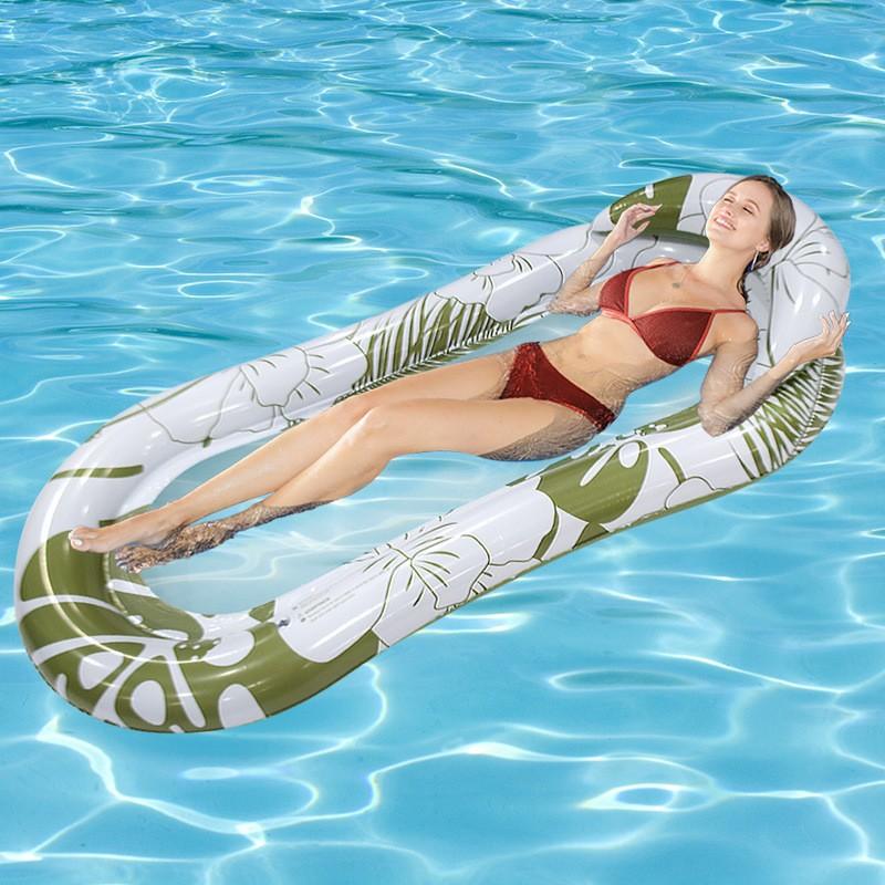 New Inflatable Floating Row Outdoor Foldable Backrest Clip Net Floating Bed Water Inflatable Supplies Deck Chair Floating Bed