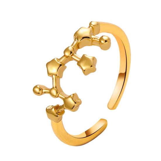 Student Ring Electroplated Finish Adjustable Opening Design Star Symbol Ring Couple Matching Ring Alloy Jewelry Gift