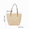 Square Beach Handbag Zipper Raffia Shoulder Bag Casual Weave Straw Tote Bag  Spring