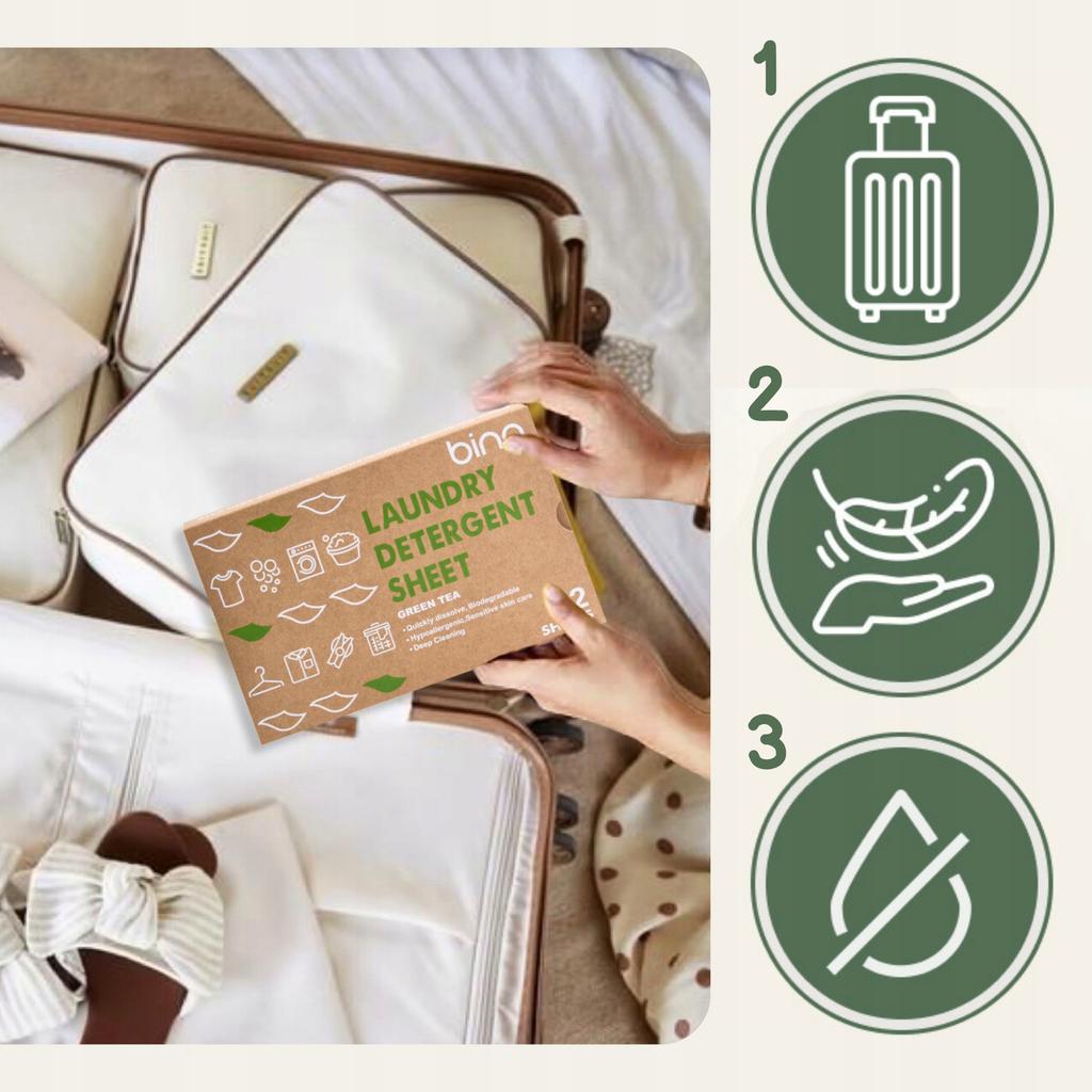 Washing Sheets 96 Washes for All Types of Clothes Ecological + 3 Free Green Tea Scent