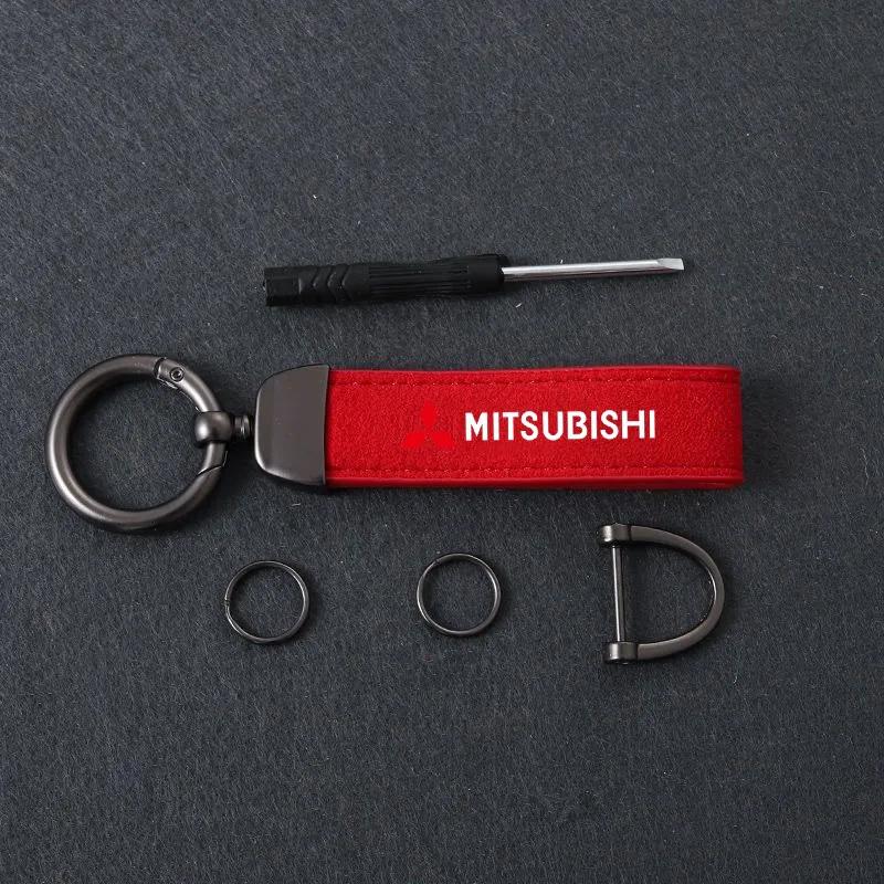 Metal Car Keychain Ring Key Fob Holder for Mitsubishi Ralliart Lancer ASX Outlander Pajero Accessories