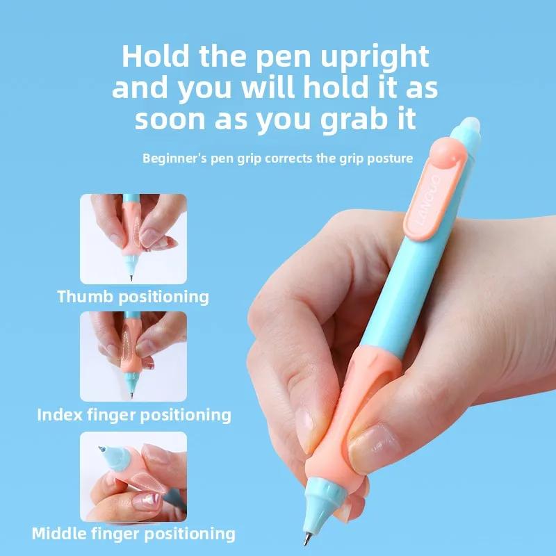 LANGUO ST Tip Retractable Gel Pen for Kids Ergonomic Grip Writing Friction Erasable Blue Black Ink Stationery School Supplies