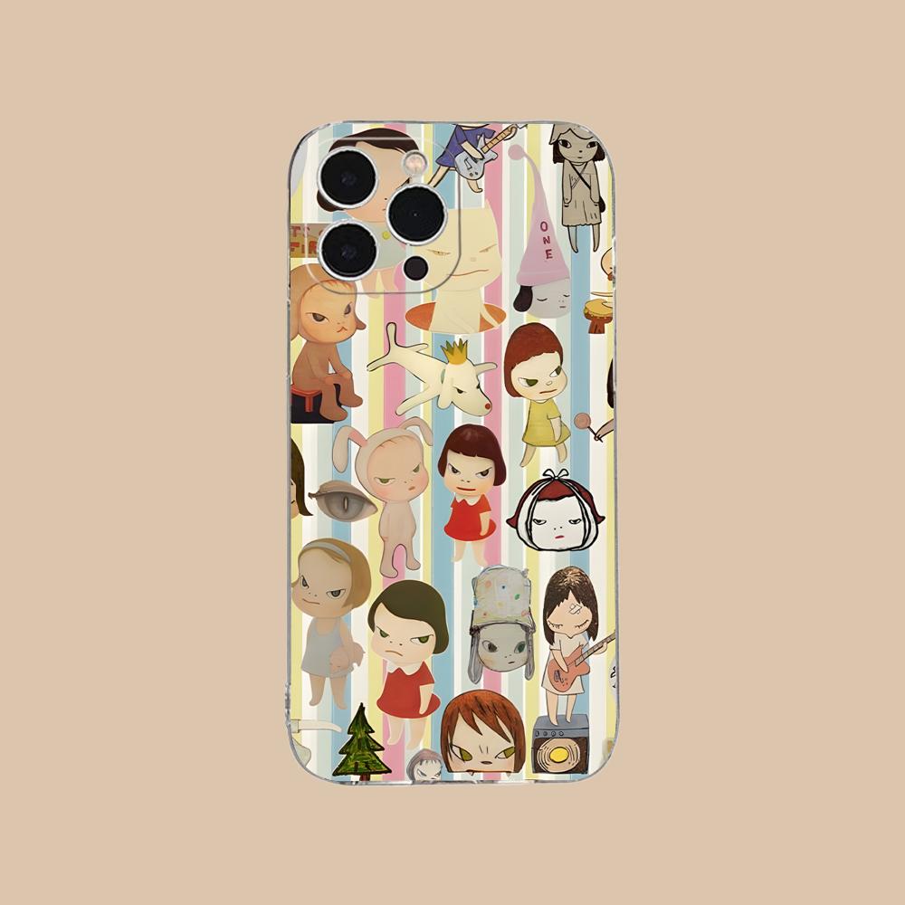 Anime Yoshitomo Nara Phone Case for iPhone 17 16 15 14 13 12 11 X XR XS Air Pro Max Plus Mini Clear Colorful Cover Luxury Pretty